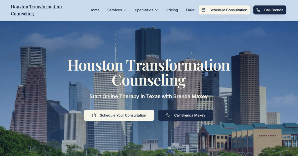 Houston Transformation Counseling website design