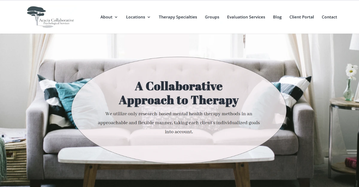 Acacia Collaborative Psychological Services website design