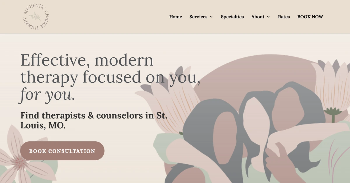 Authentic Change Therapy website design