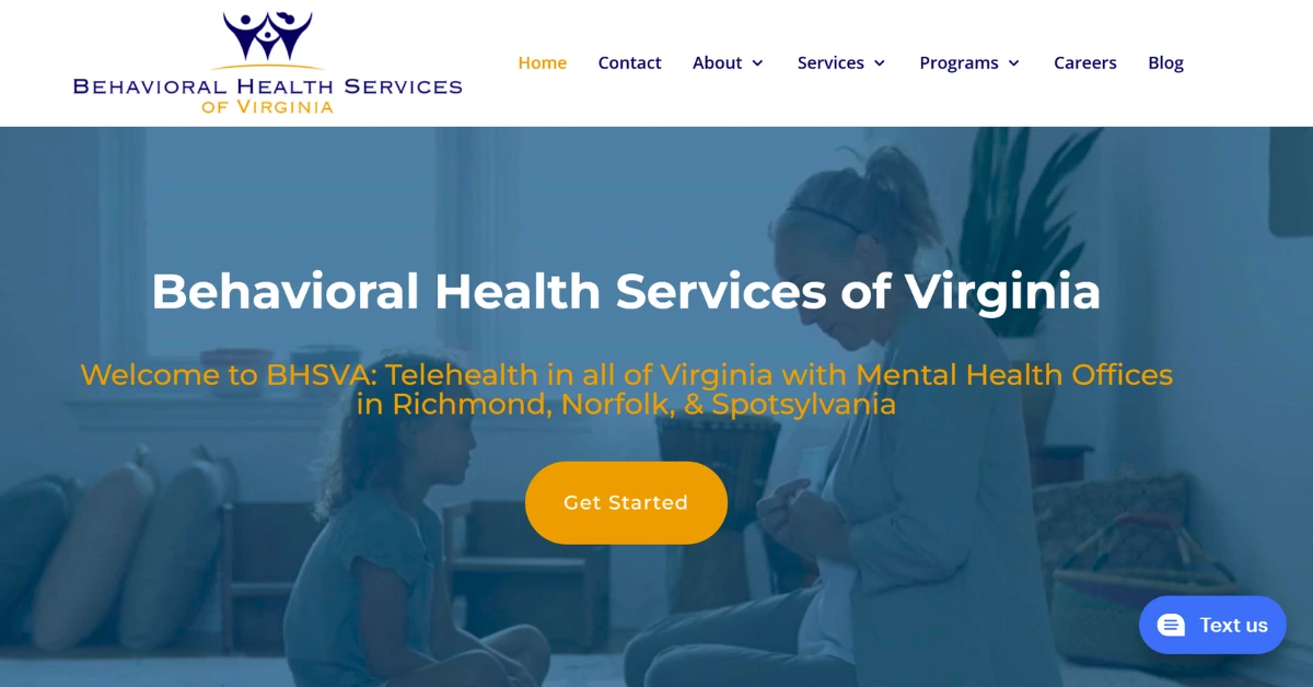 Behavioral Health Services of Virginia website design