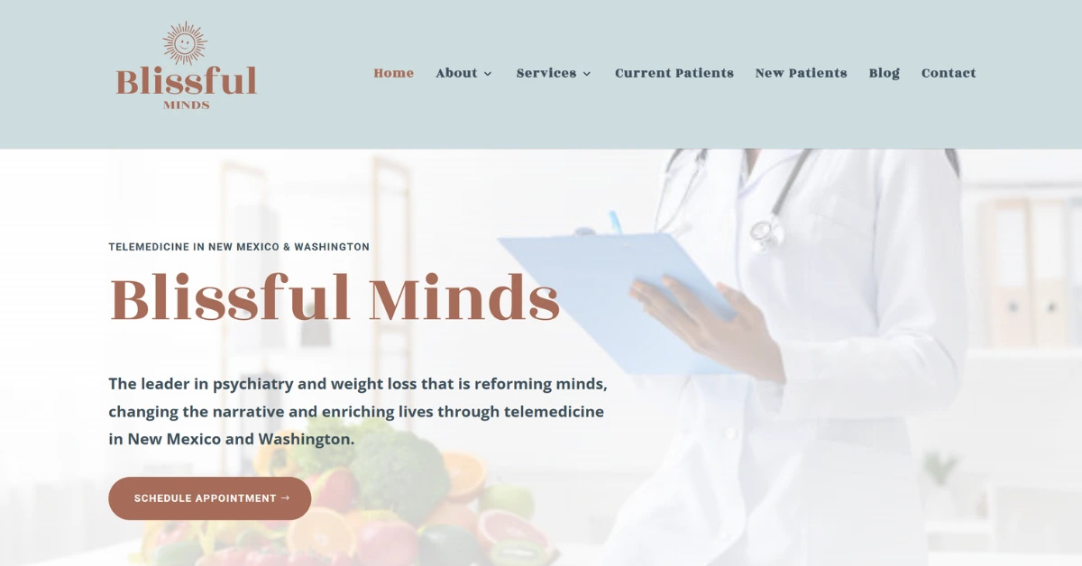 Blissful Minds website design